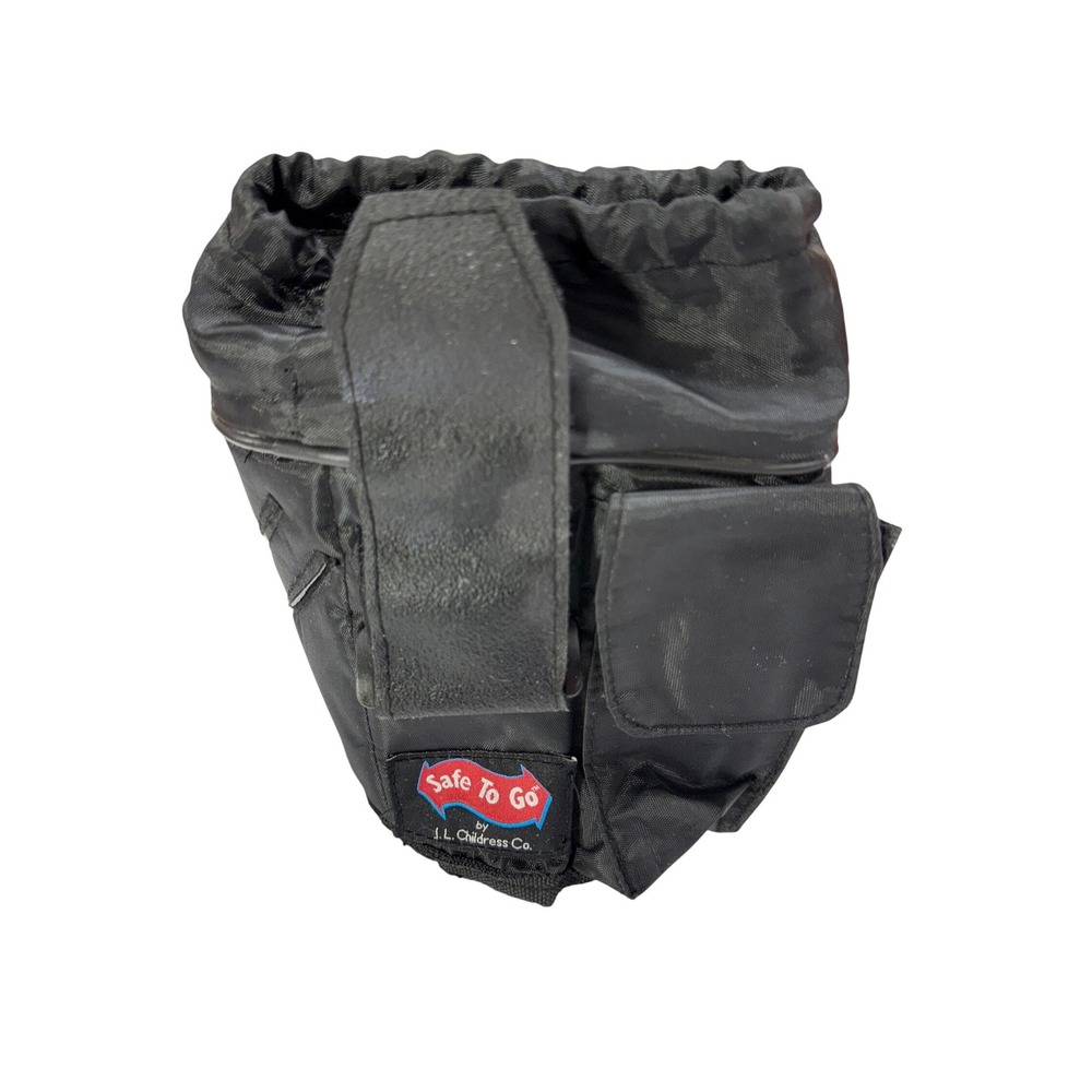 JL Childress Safe To Go Stroller Cup Holder Organizer Bag Black Nylon Universal